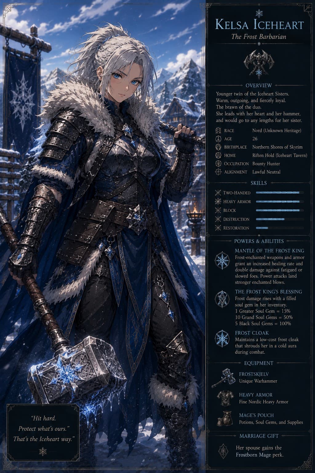 Kelsa Iceheart, The Frost Barbarian